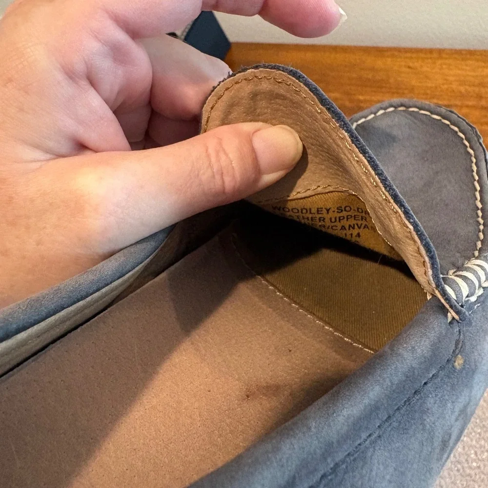 Polo Ralph‎ Lauren Driving Loafers Blue Leather Men Size 11.5 D Woodley Moccasin - Picture 6 of 11